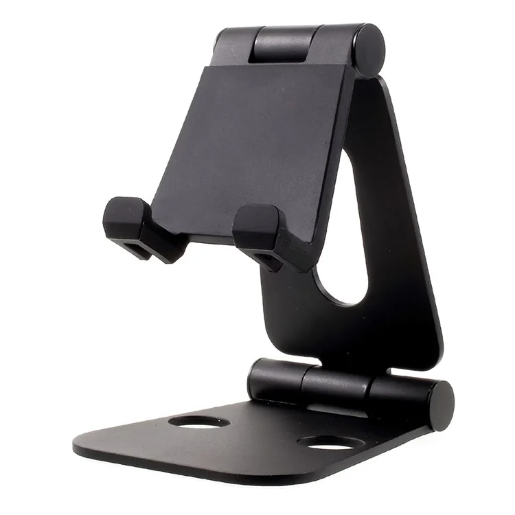 Universal Aluminium Alloy Foldable Desktop Mount Stand for iPhone iPad Samsung Smartphones & Tablets - Black