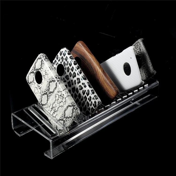 16-Slot Clear Acrylic Cellphone Cases Display Holder Stand for PC / TPU Mobile Phone Covers