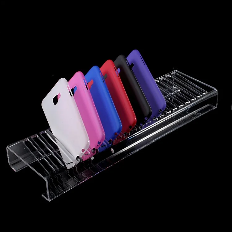 22-Slot Clear Acrylic Phone Case Display Stand Holder for PC / TPU Mobile Phone Covers
