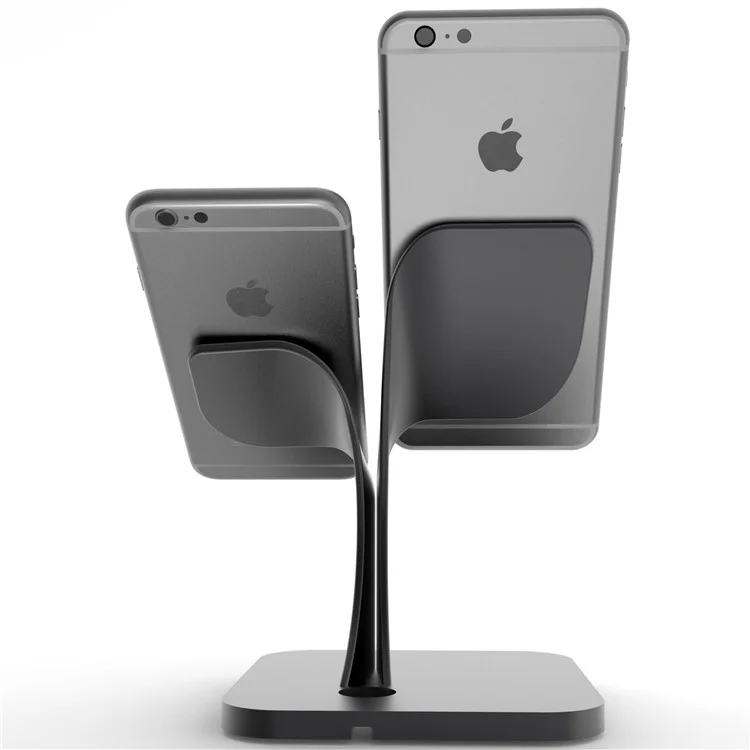 Nano Micro Suction Bracket Aluminum Alloy Desktop Stand for Apple Watch, iPhone, Samsung etc. - Black