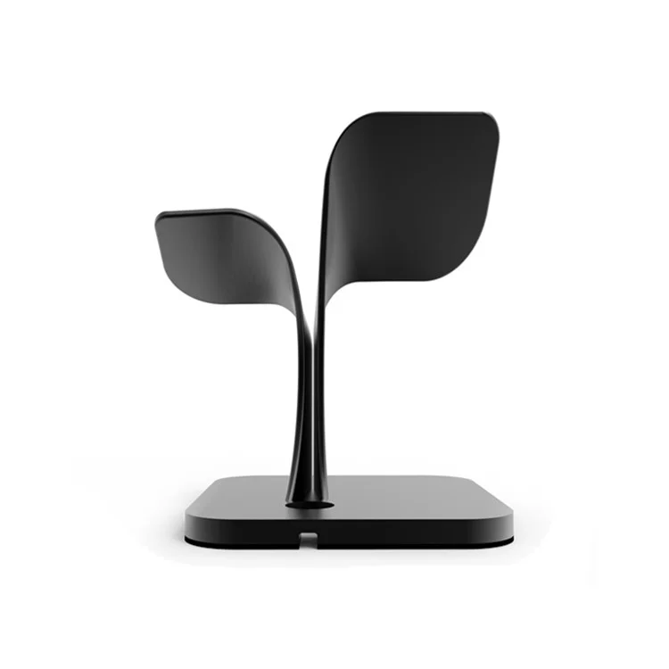 Nano Micro Suction Bracket Aluminum Alloy Desktop Stand for Apple Watch, iPhone, Samsung etc. - Black
