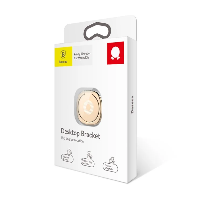 BASEUS Privity Ring Bracket Cell Phone Ring Holder Zinc Alloy Finger Ring Kickstand Grip Holder for iPhone Huawei Gold Color