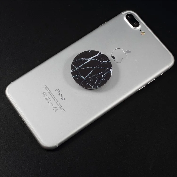 Finger Grip Expanding Mount Bracket for iPhone Samsung Smartphone Tablet - Black Marble Pattern