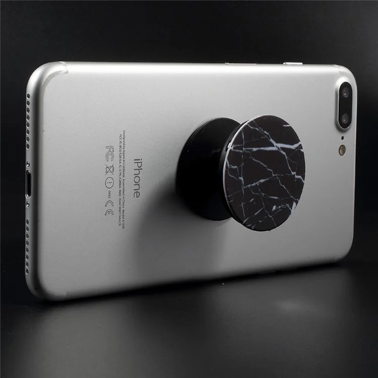 Finger Grip Expanding Mount Bracket for iPhone Samsung Smartphone Tablet - Black Marble Pattern