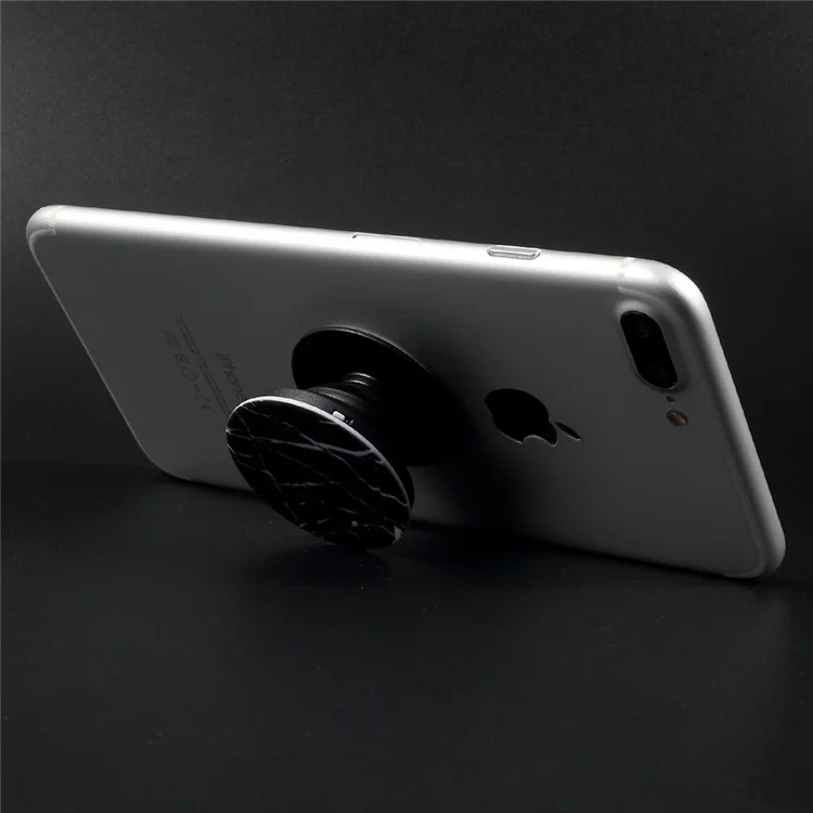 Finger Grip Expanding Mount Bracket for iPhone Samsung Smartphone Tablet - Black Marble Pattern