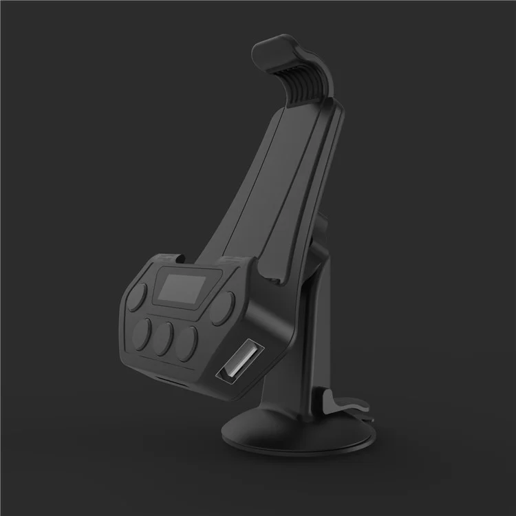 D8 FM Bluetooth Transmitter + USB Car Charger + Phone Holder Car Kit for iPhone 7, Samsung S8 etc. - Black