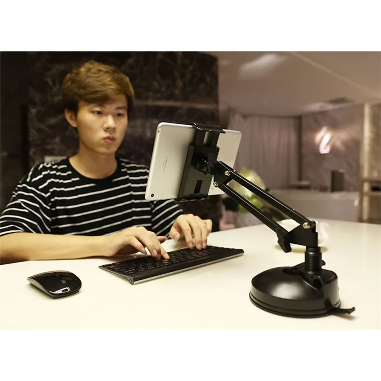BOW Universal Adjustable Suction Desk Mount for iPhone iPad Samsung etc. - Black