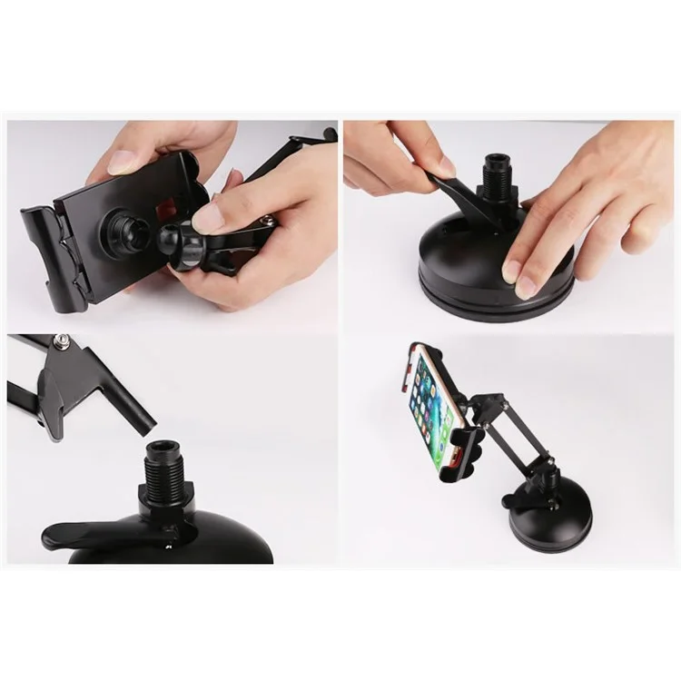 BOW Universal Adjustable Suction Desk Mount for iPhone iPad Samsung etc. - Black