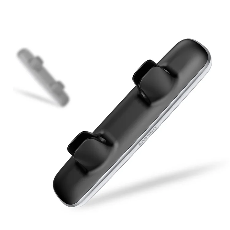 BASEUS Horizontal Double Clip Magnetic Car Air Vent Mount for Dual Smartphones - Silver Color