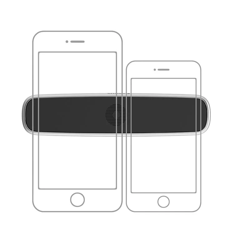 BASEUS Horizontal Double Clip Magnetic Car Air Vent Mount for Dual Smartphones - Silver Color