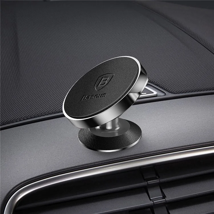 BASEUS 360-degree Rotation Magnetic Genuine Leather Car Mount Holder (Stand Paste Type)