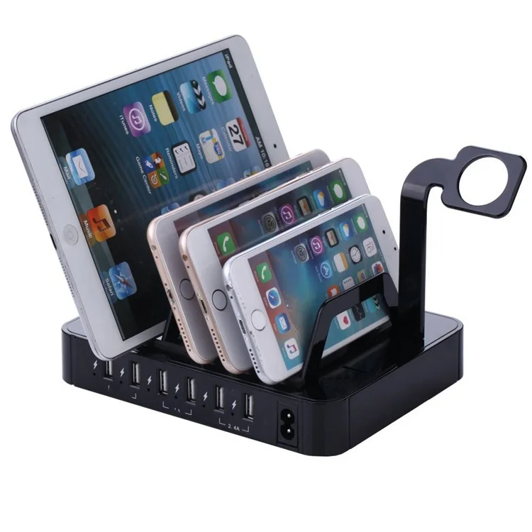 YM-UD03 Universal 50W 6 Ports USB Charging Dock Charging Stand for Apple Watch iPhone iPad Samsung