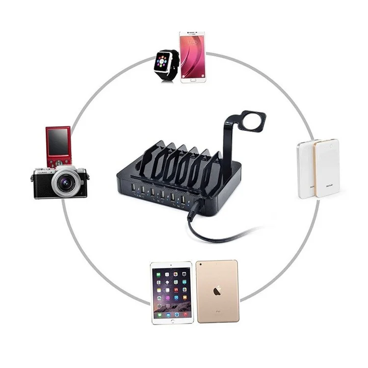 YM-UD03 Universal 50W 6 Ports USB Charging Dock Charging Stand for Apple Watch iPhone iPad Samsung