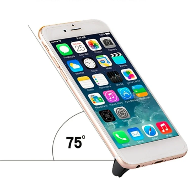 Universal Magnetic Car Air Vent Mount Smartphone Holder for iPhone Samsung Huawei LG - Silver Color