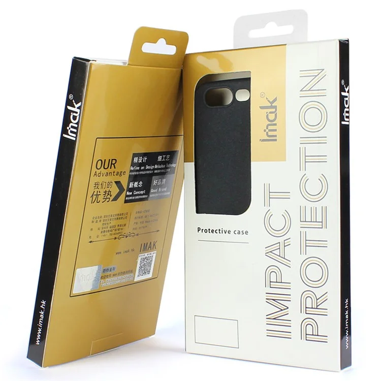 IMAK Silky Anti-drop TPU Mobile Case + Screen Protector Skin Film for BlackBerry Keyone / DTEK70 - Metal Black