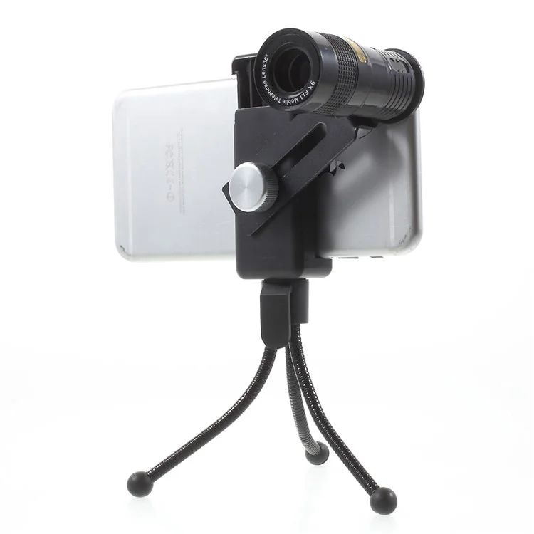 TY409 Universal 9X Wide-angle Lens + 9X Fisheye Lens + 9X Macro Lens + Clamp + Tripod Kit