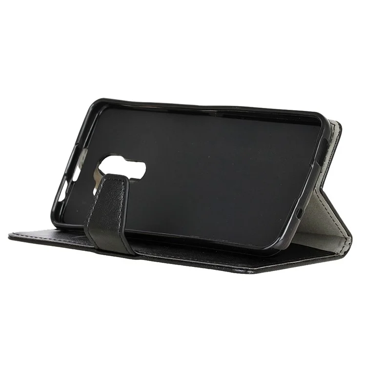 Crazy Horse Wallet Leather Stand Case for BlackBerry DTEK60 - Black
