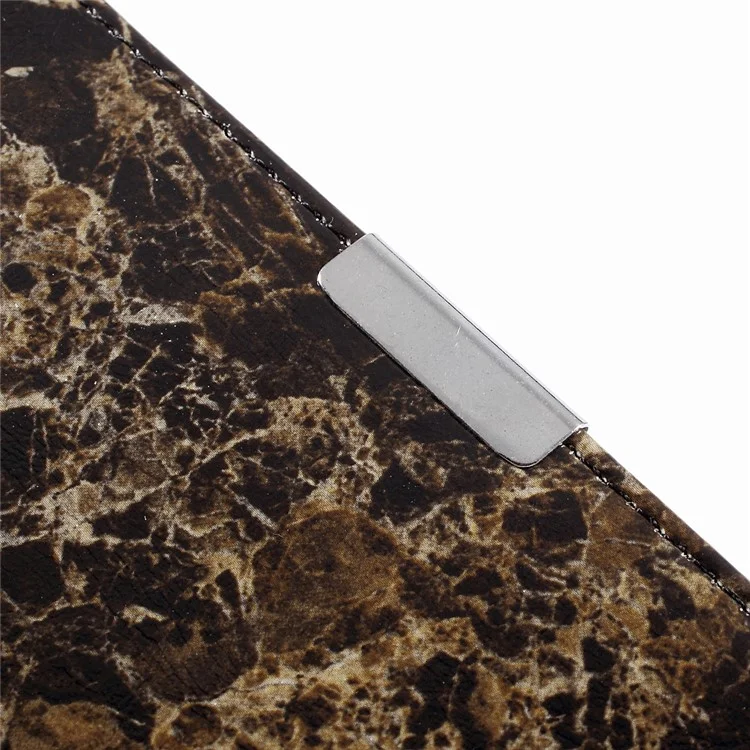 Marble Texture Leather Wallet Case for BlackBerry DTEK60 - Black