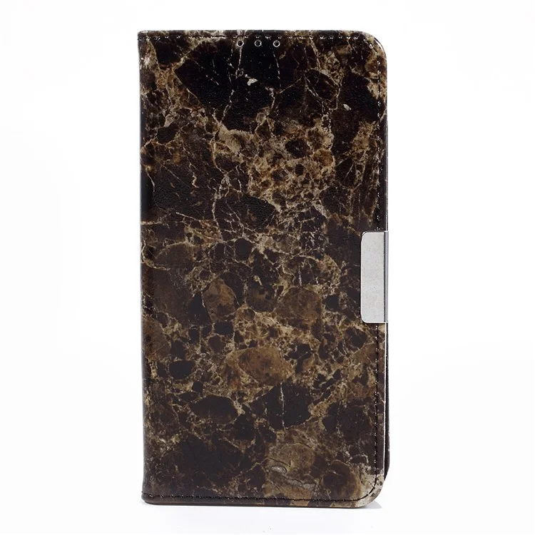 Marble Texture Leather Wallet Case for BlackBerry DTEK60 - Black