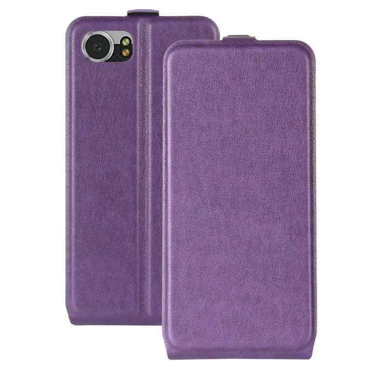 Crazy Horse Skin Vertical Flip Leather Shell Case for BlackBerry Keyone - Purple