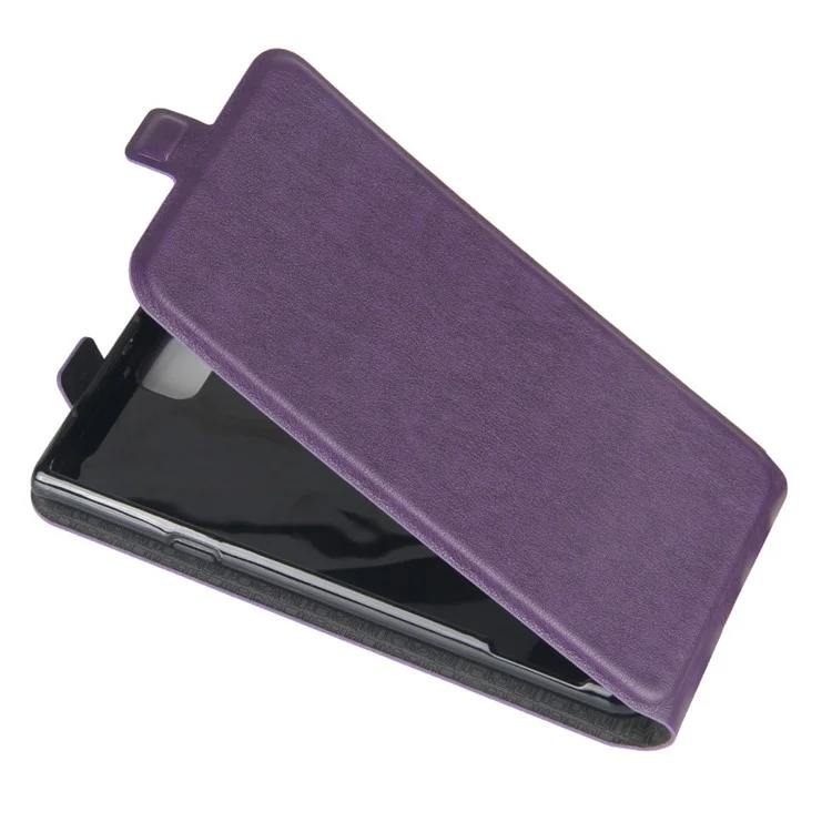 Crazy Horse Skin Vertical Flip Leather Shell Case for BlackBerry Keyone - Purple