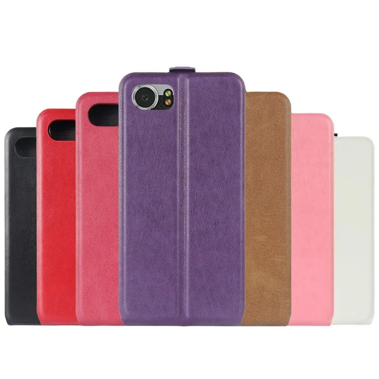 Crazy Horse Skin Vertical Flip Leather Shell Case for BlackBerry Keyone - Purple
