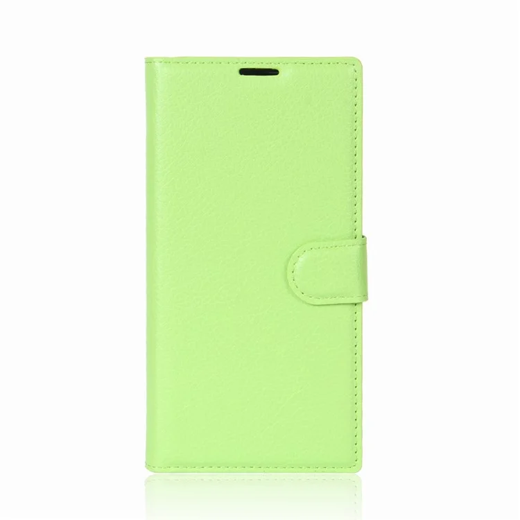 Litchi Grain Wallet Leather Mobile Phone Case for BlackBerry Keyone - Green