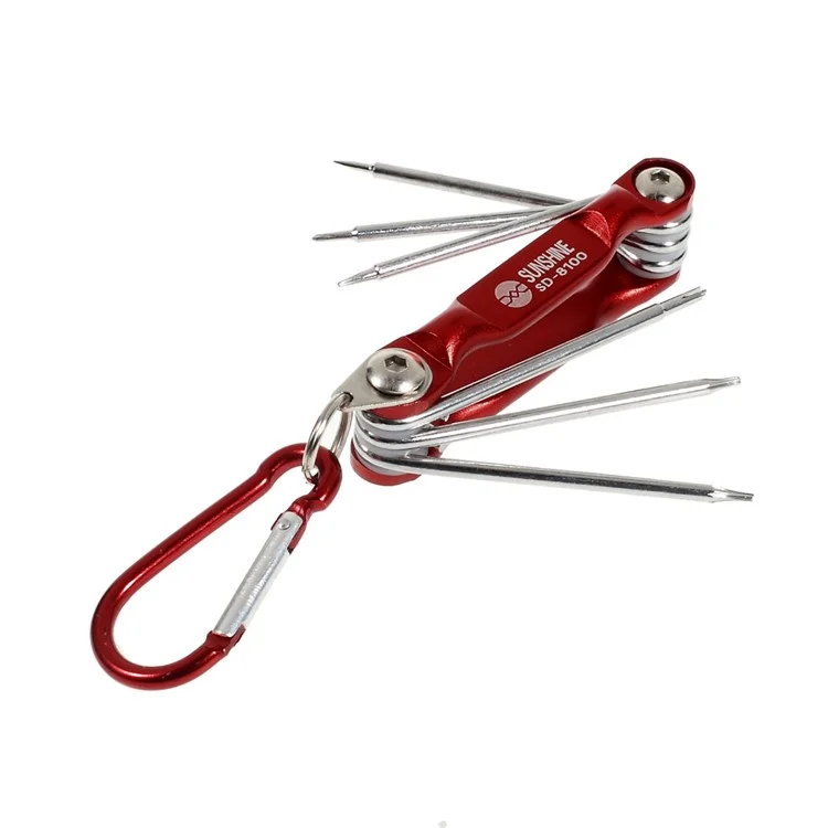 SUNSHINE Foldable 6 in 1 Magnetic Precision Screwdriver Tools Set for iPhone 6 5s 5 Samsung HTC Etc SD-8100