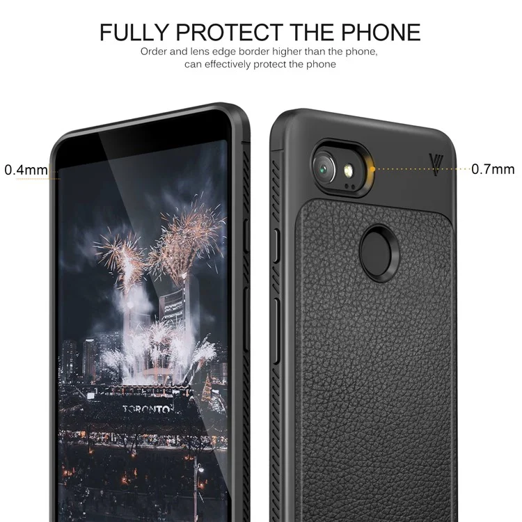 IVSO Gentry Series Leather Coated TPU Back Case for Google Pixel 2 XL - Black