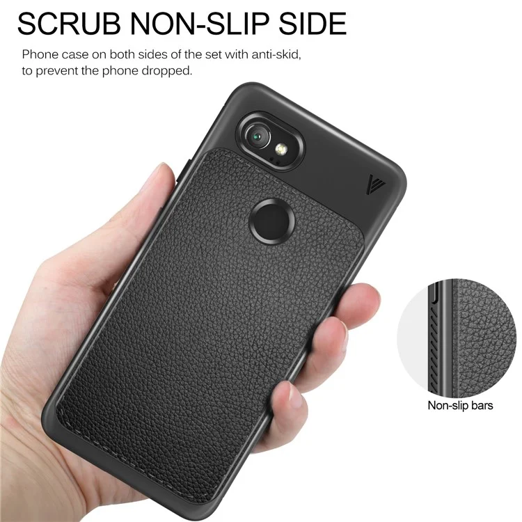 IVSO Gentry Series Leather Coated TPU Back Case for Google Pixel 2 XL - Black