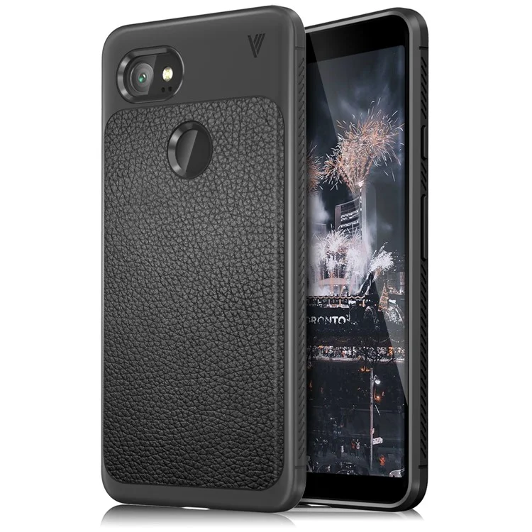 IVSO Gentry Series Leather Coated TPU Back Case for Google Pixel 2 XL - Black