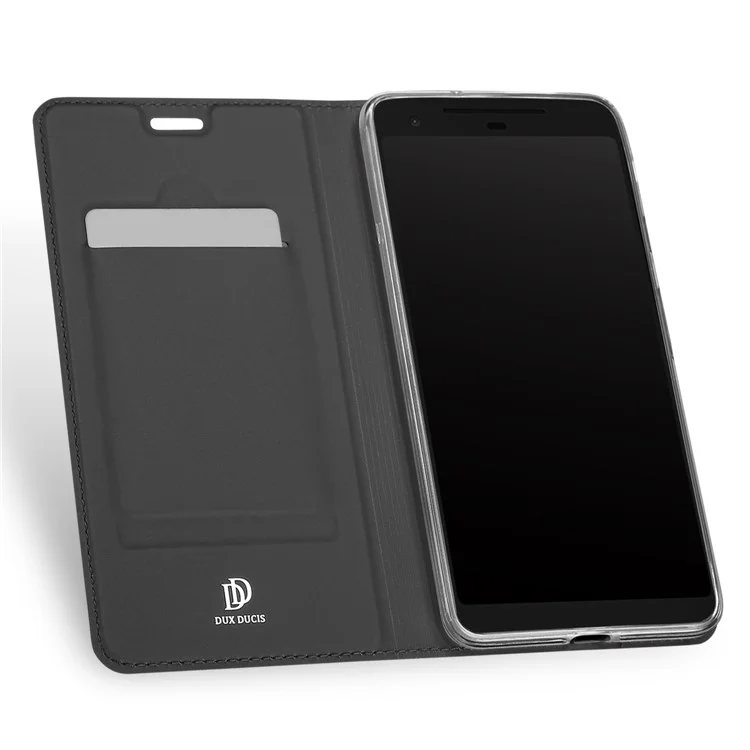 DUX DUCIS Skin Pro Series Card Slot Stand Leather Casing for Google Pixel 2 XL - Grey