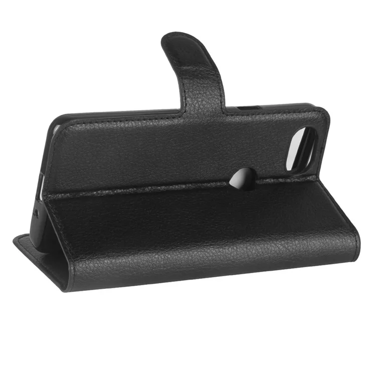 Litchi Skin Wallet Leather Stand Case for Google Pixel 2 XL - Black