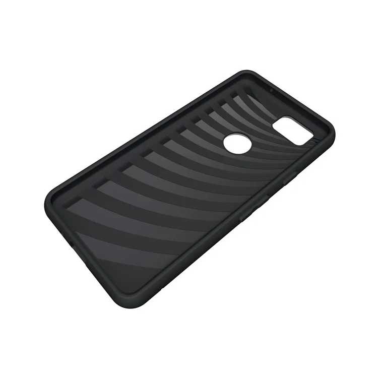 Brushed PC TPU Hybrid Kickstand Case with Card Slot for Google Pixel 2 - Black