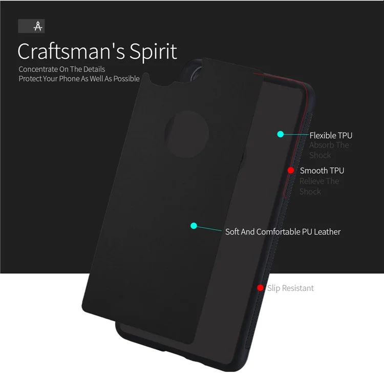 DUX DUCIS Pocard Series PU Leather Skin TPU Case for Google Pixel 2 - Black