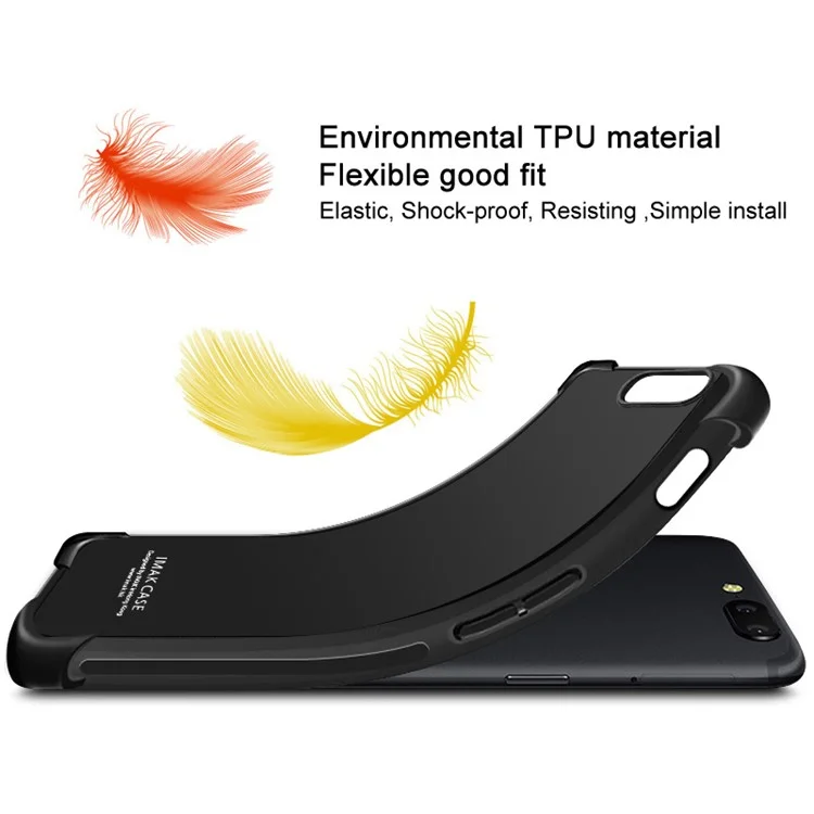 IMAK for Google Pixel 2 Skin Feel Airbag Shockproof TPU Gel Cover + Screen Protector - Metal Black