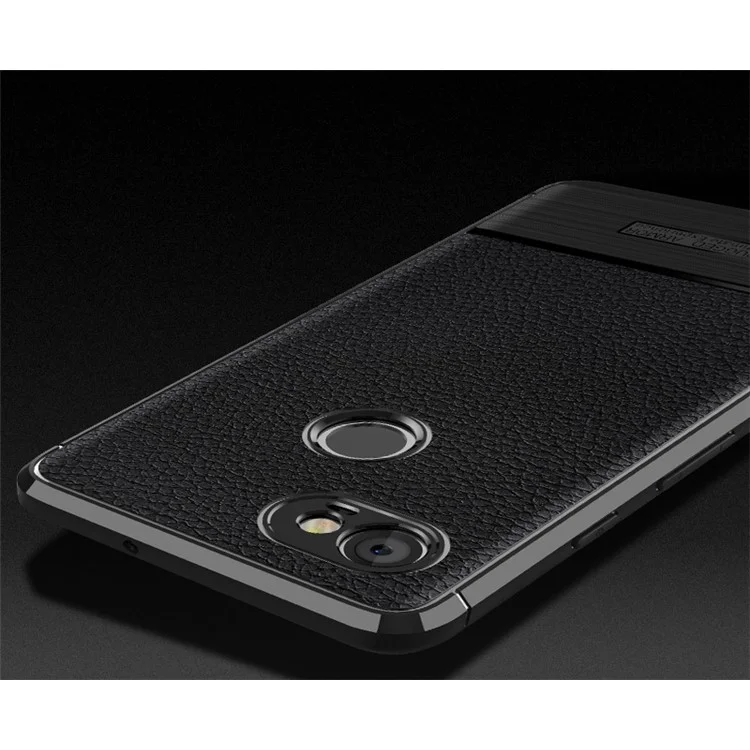 Litchi Texture TPU Phone Accessory Shell for Google Pixel 2 XL / XL2 - Black