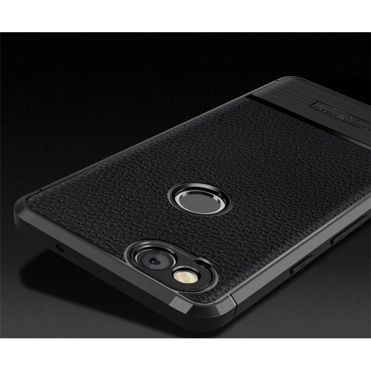Litchi Texture TPU Phone Accessory Shell for Google Pixel 2 - Black