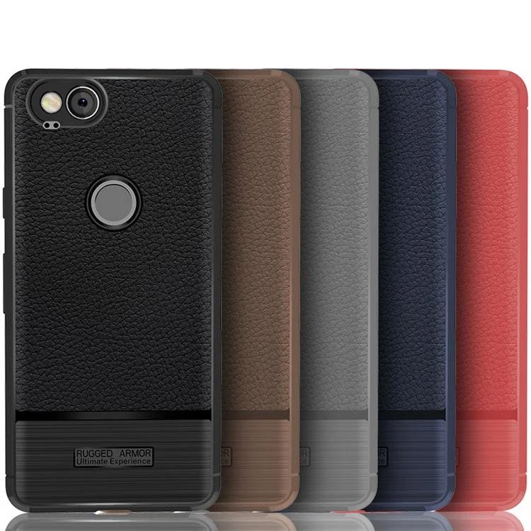 Litchi Texture TPU Phone Accessory Shell for Google Pixel 2 - Black