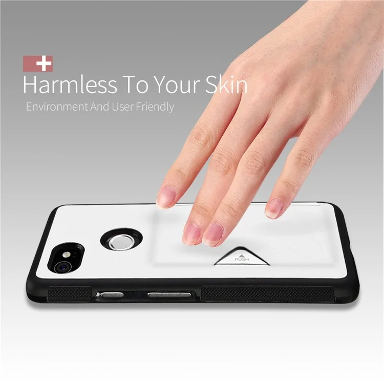 DUX DUCIS Pocard Series Card Pocket PU Leather Coated TPU Shell Case for Google Pixel 2 XL/XL2 - White