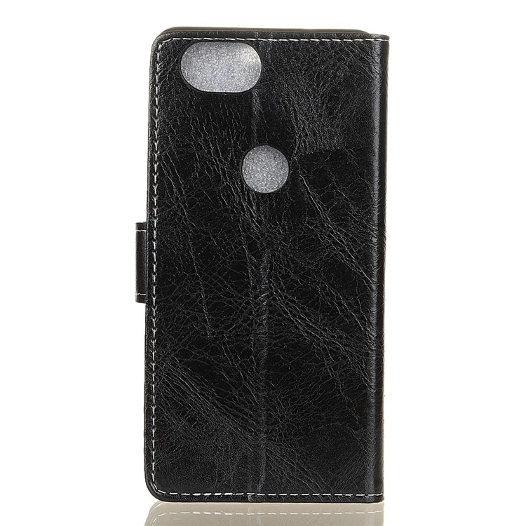 For Google Pixel 3 Vintage Crazy Horse Wallet Leather Phone Case - Black
