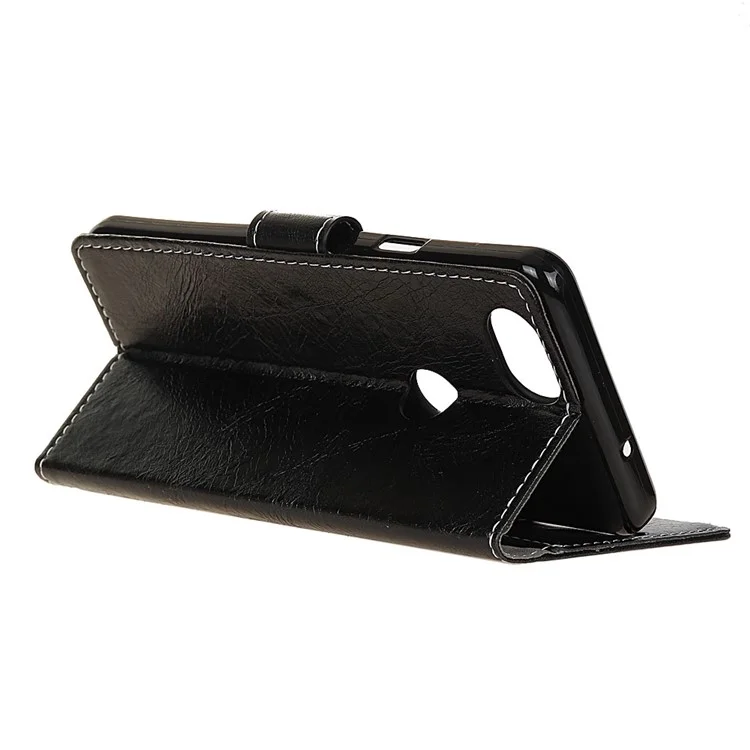 For Google Pixel 3 Vintage Crazy Horse Wallet Leather Phone Case - Black