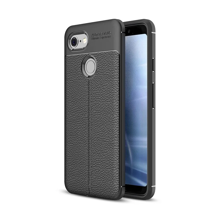 Litchi Texture TPU Case for Google Pixel 3 - Black