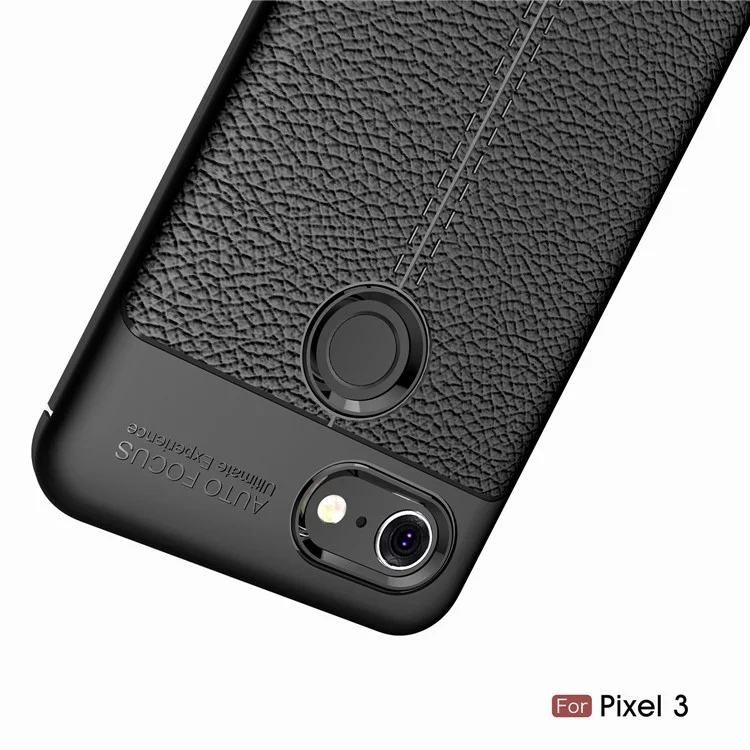 Litchi Texture TPU Case for Google Pixel 3 - Black