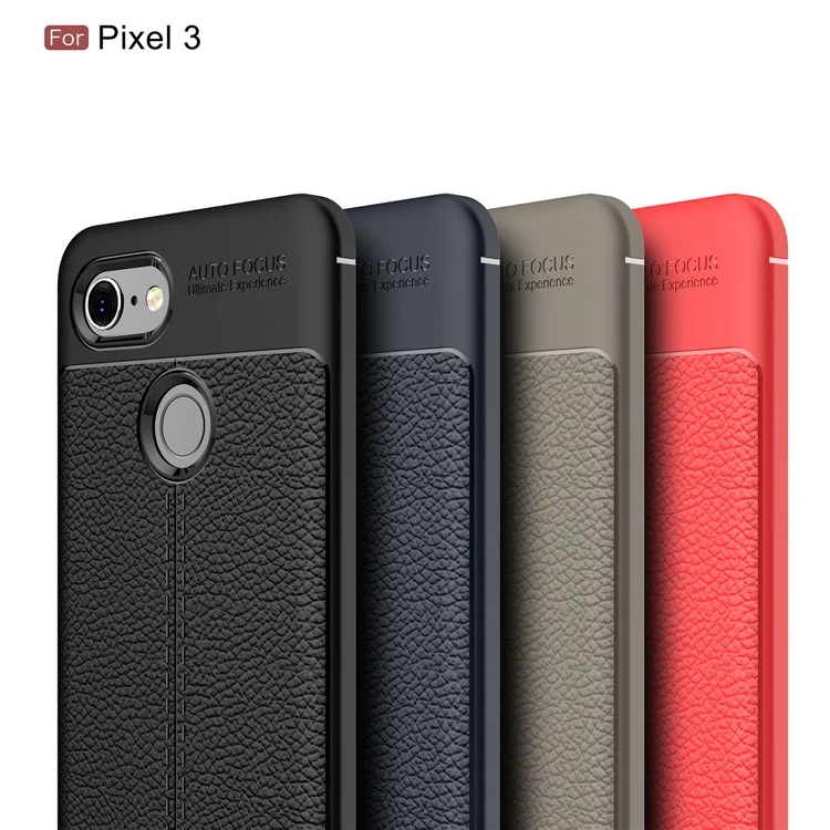 Litchi Texture TPU Case for Google Pixel 3 - Black