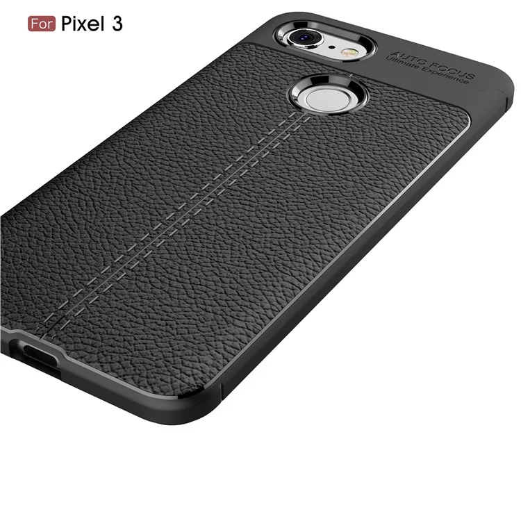 Litchi Texture TPU Case for Google Pixel 3 - Black