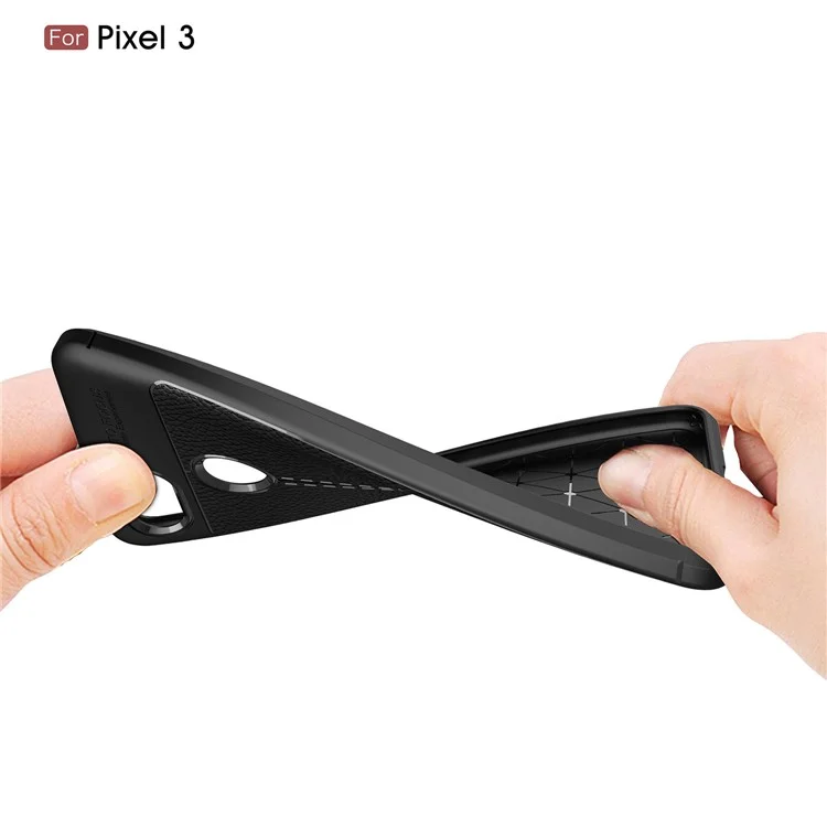 Litchi Texture TPU Case for Google Pixel 3 - Black