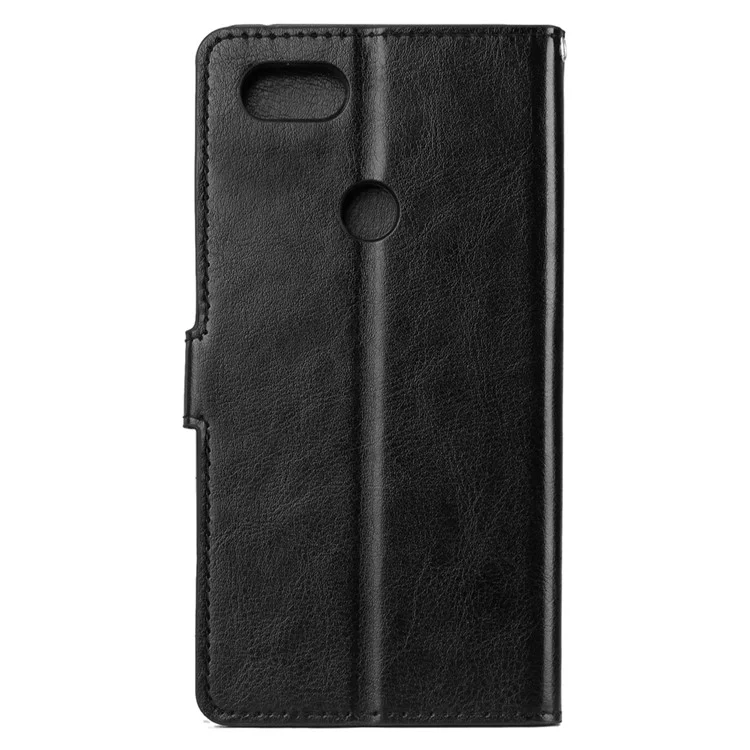 Crazy Horse Texture Wallet Stand Leather Phone Case for Google Pixel 3 XL / XL3 - Black
