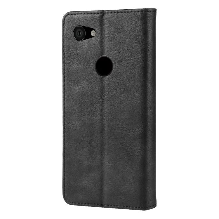 Vintage Style Auto-Absorbé PU Protection Coque De Téléphone Portable Pour Google Pixel 3A - Noir