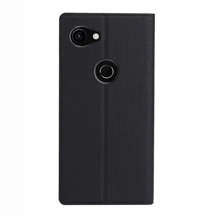 VILI DMX Cross Texture Leather Stand Case with Card Slot for Google Pixel 3a - Black